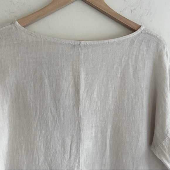 Rosemarine Lagenlook Natural Taupe 100% Linen Sheath Dress Women's Large - Picture 14 of 14